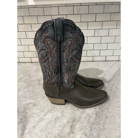 Smoky Mountain Boots Mens Size 9.5 Blue Embroidered Western Cowboy Leather 6684 - Picture 1 of 7